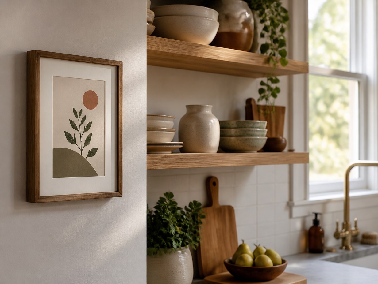 AI-generated kitchen wall art mockup sample