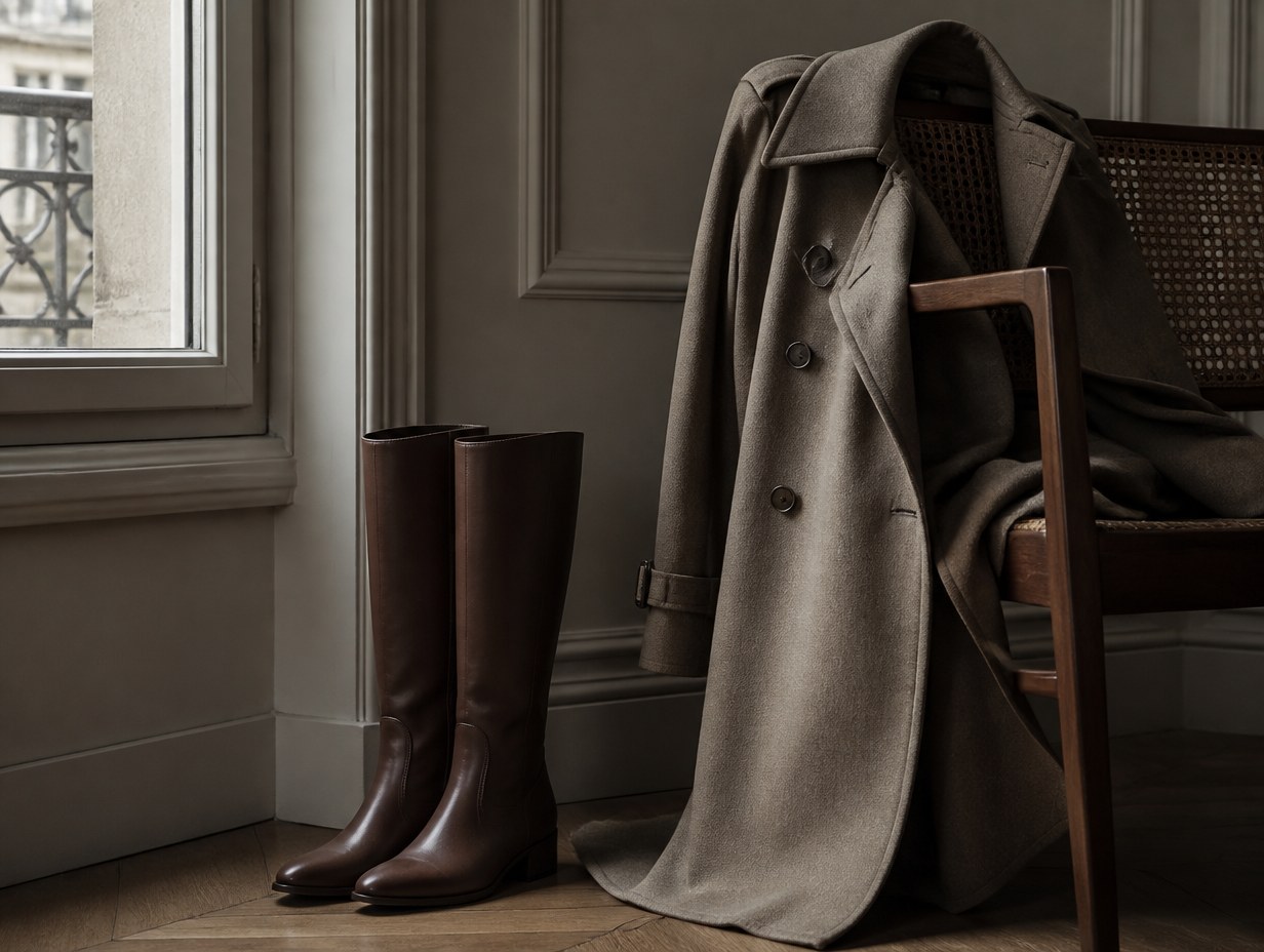 AI-generated knee-high boots mockup sample