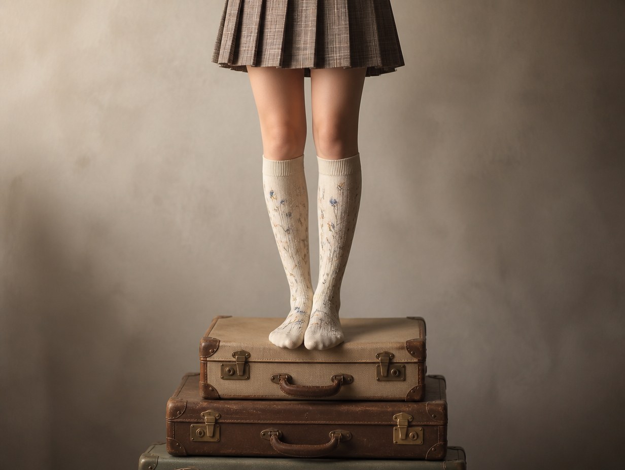 AI-generated knee-high socks mockup sample