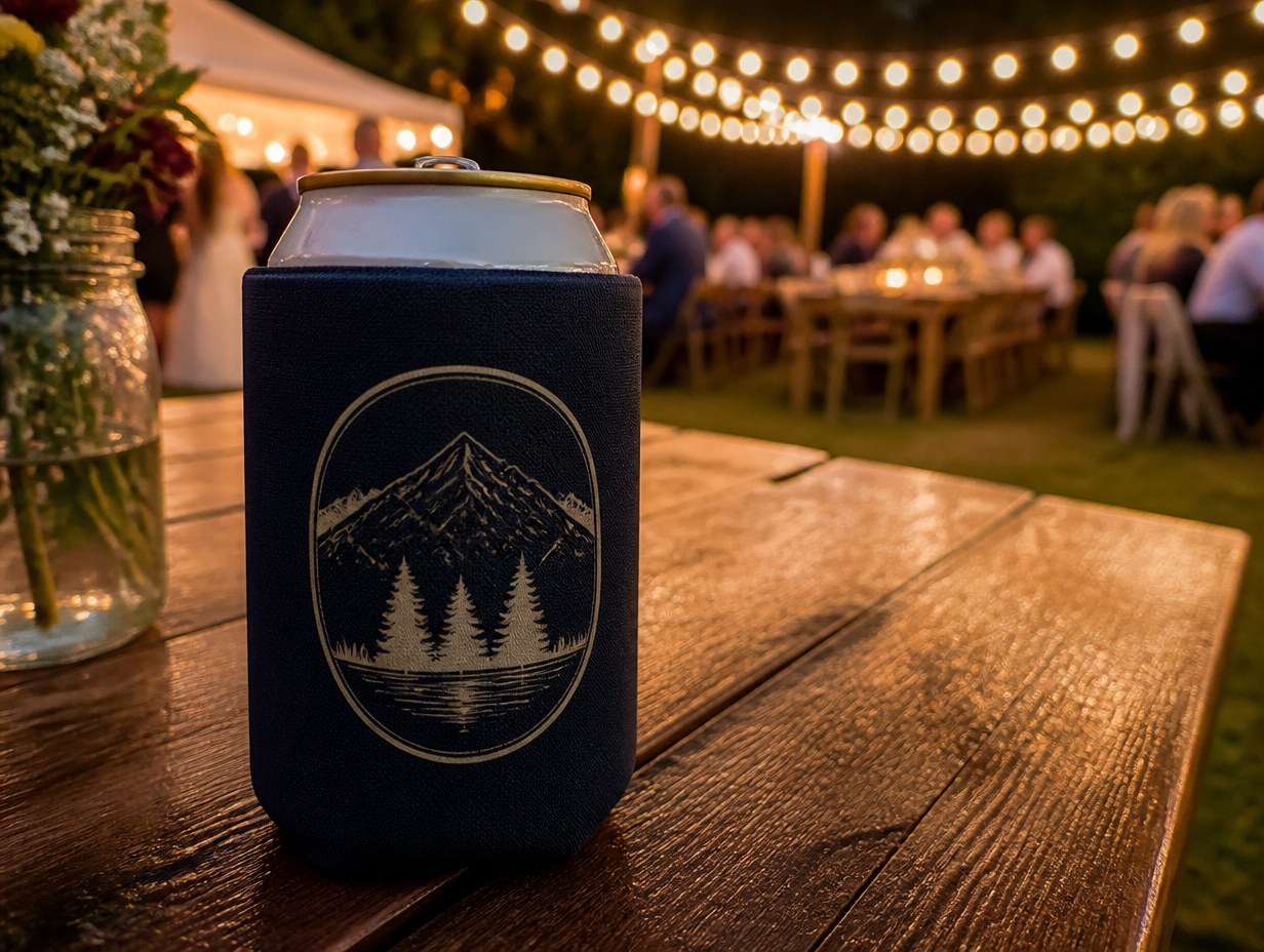 AI-generated koozie mockup sample