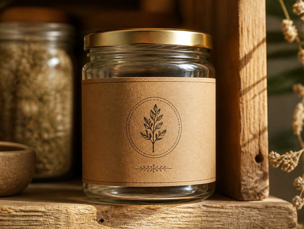 AI-generated kraft label mockup sample