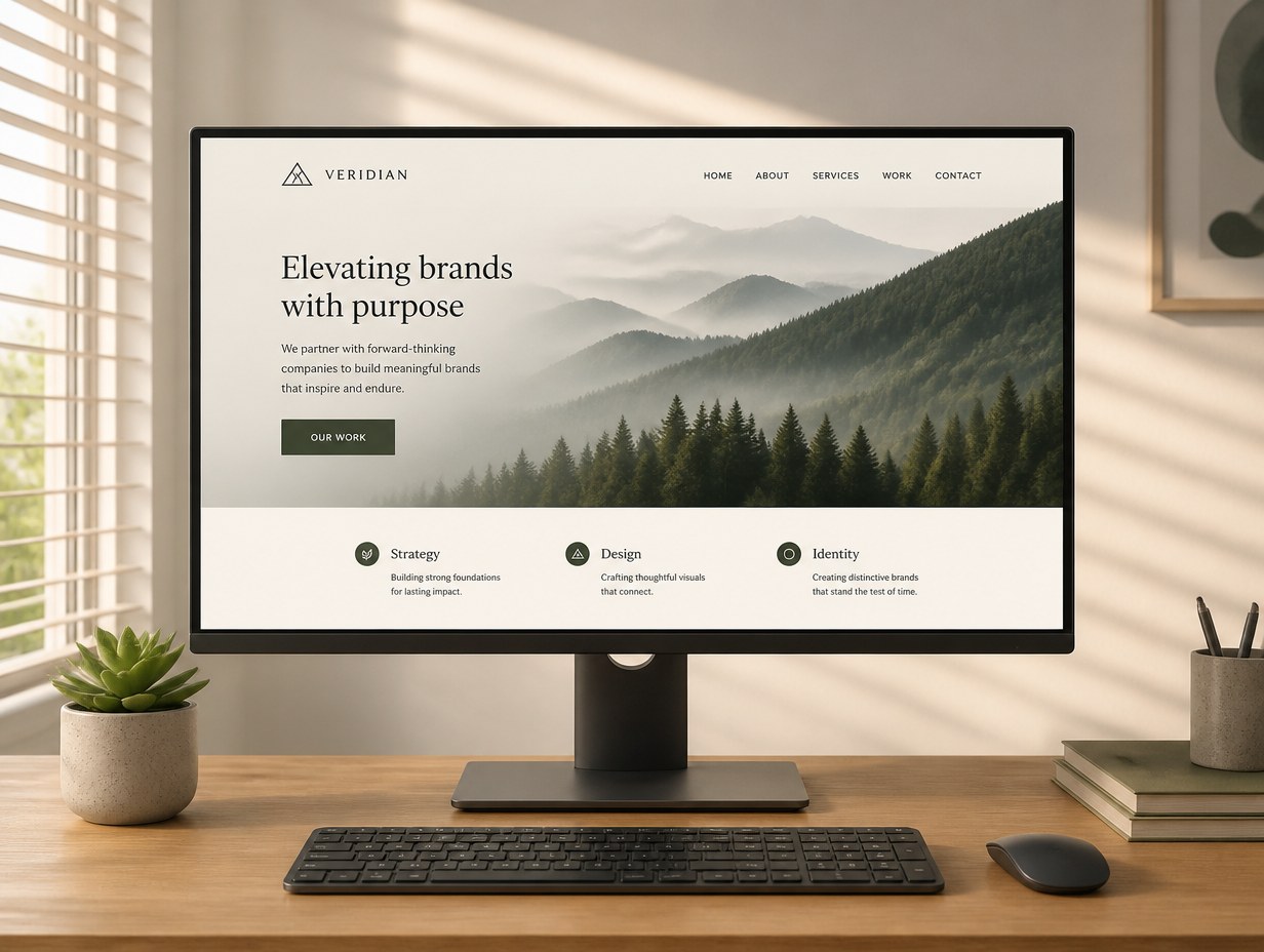 AI-generated landing page mockup sample