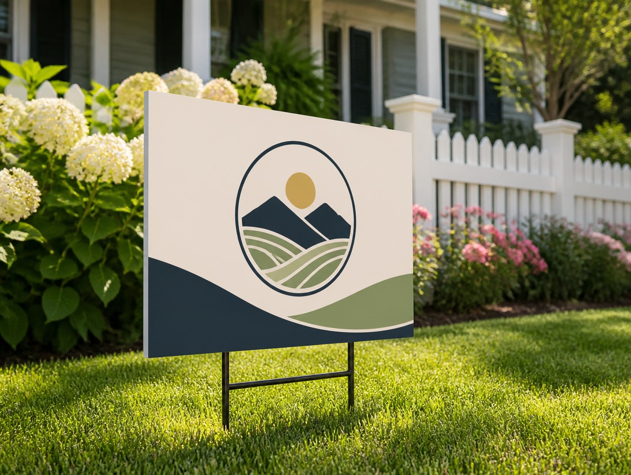 AI-generated lawn sign mockup sample