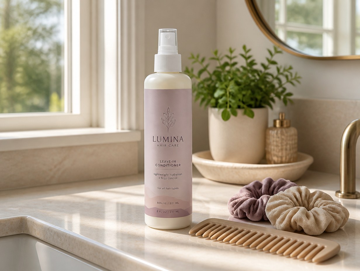 Leave-In Conditioner Bottle mockup example