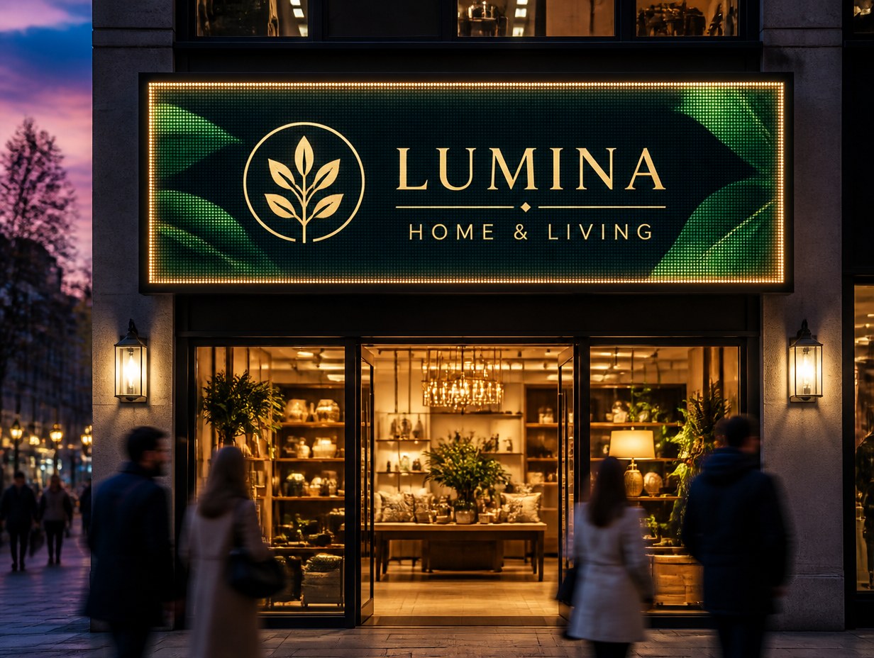 AI-generated led display sign mockup sample