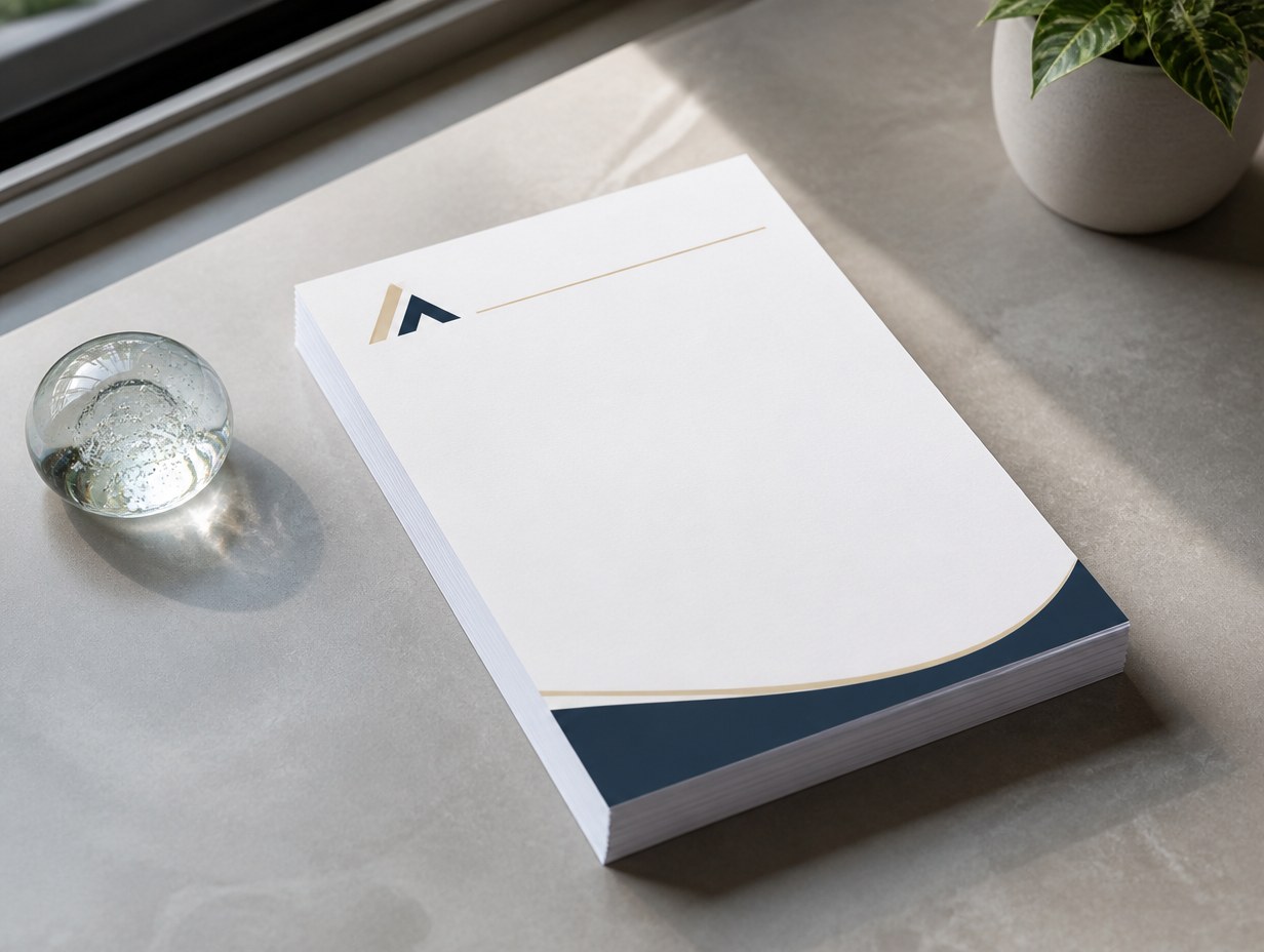 AI-generated letterhead stack mockup sample
