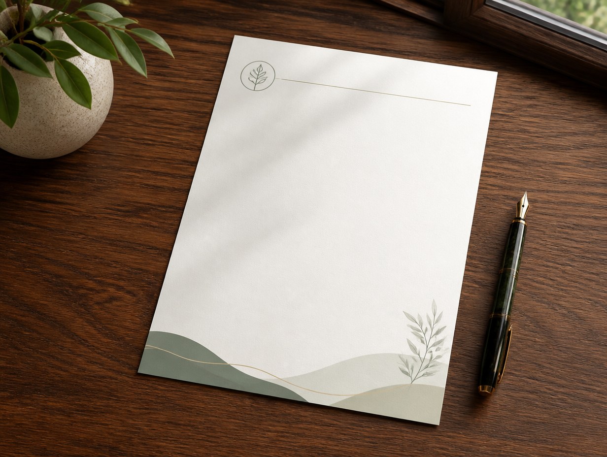 AI-generated letterhead mockup sample