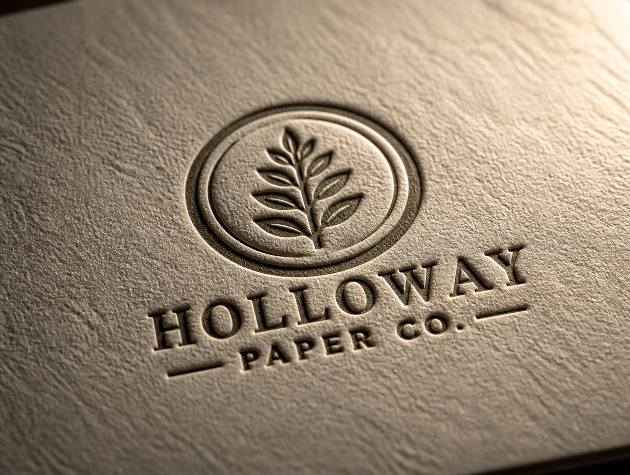 AI-generated letterpress logo mockup sample