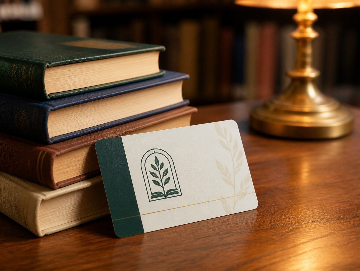 AI-generated library card mockup sample