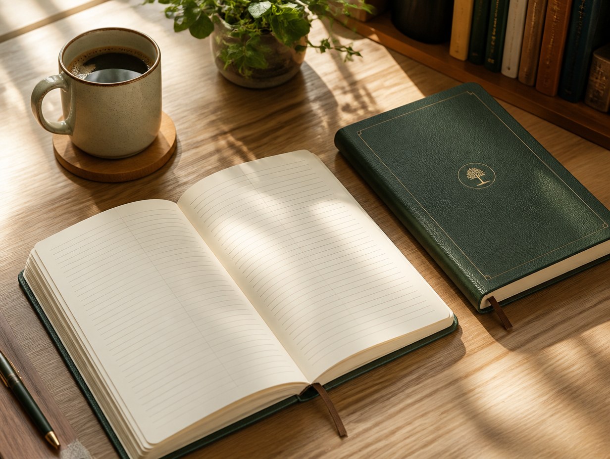 AI-generated lined notebook mockup sample