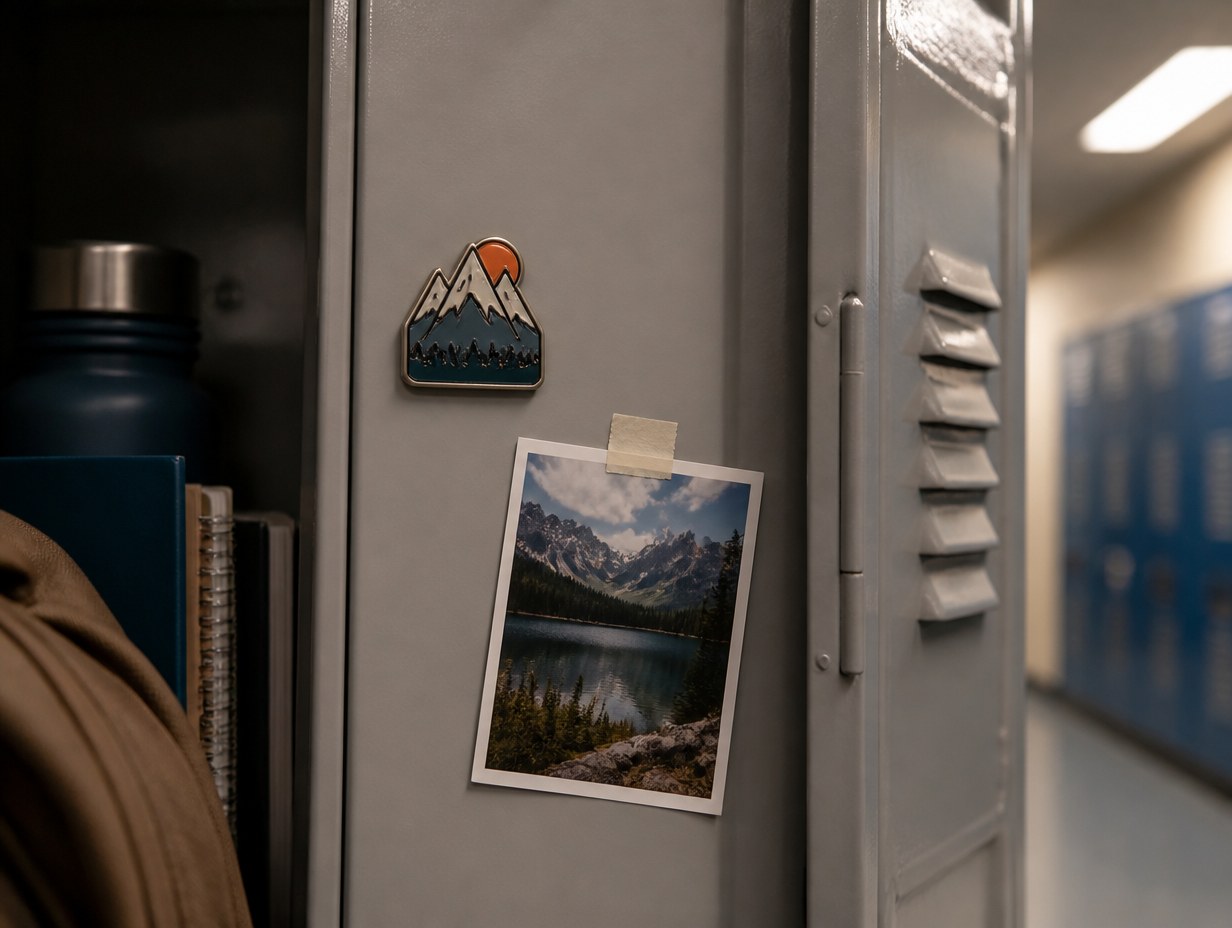 AI-generated locker magnet mockup sample
