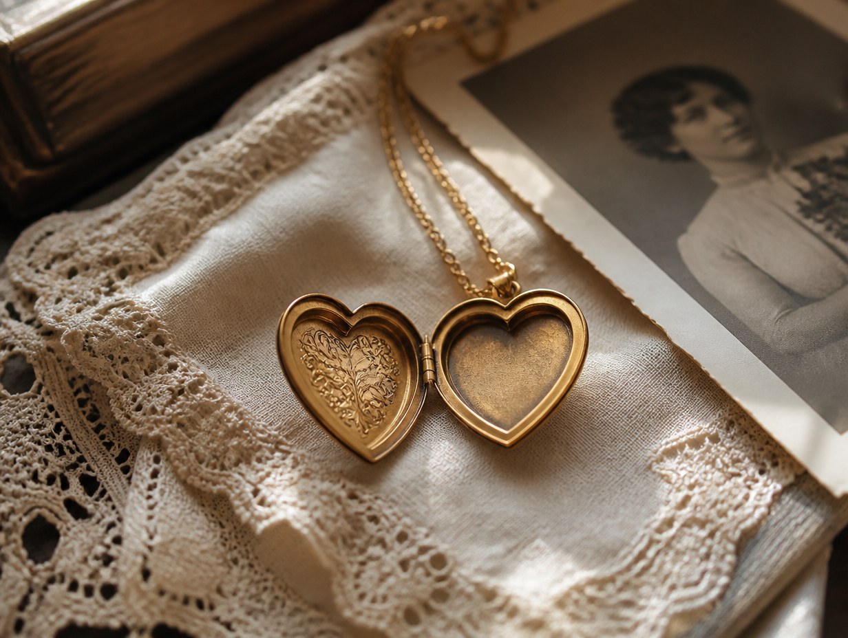 AI-generated locket necklace mockup sample