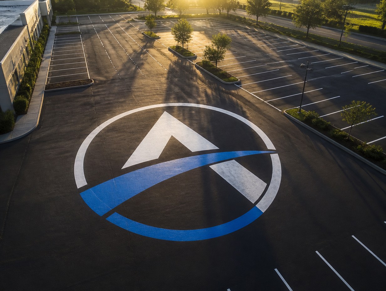 Logo on Asphalt mockup example