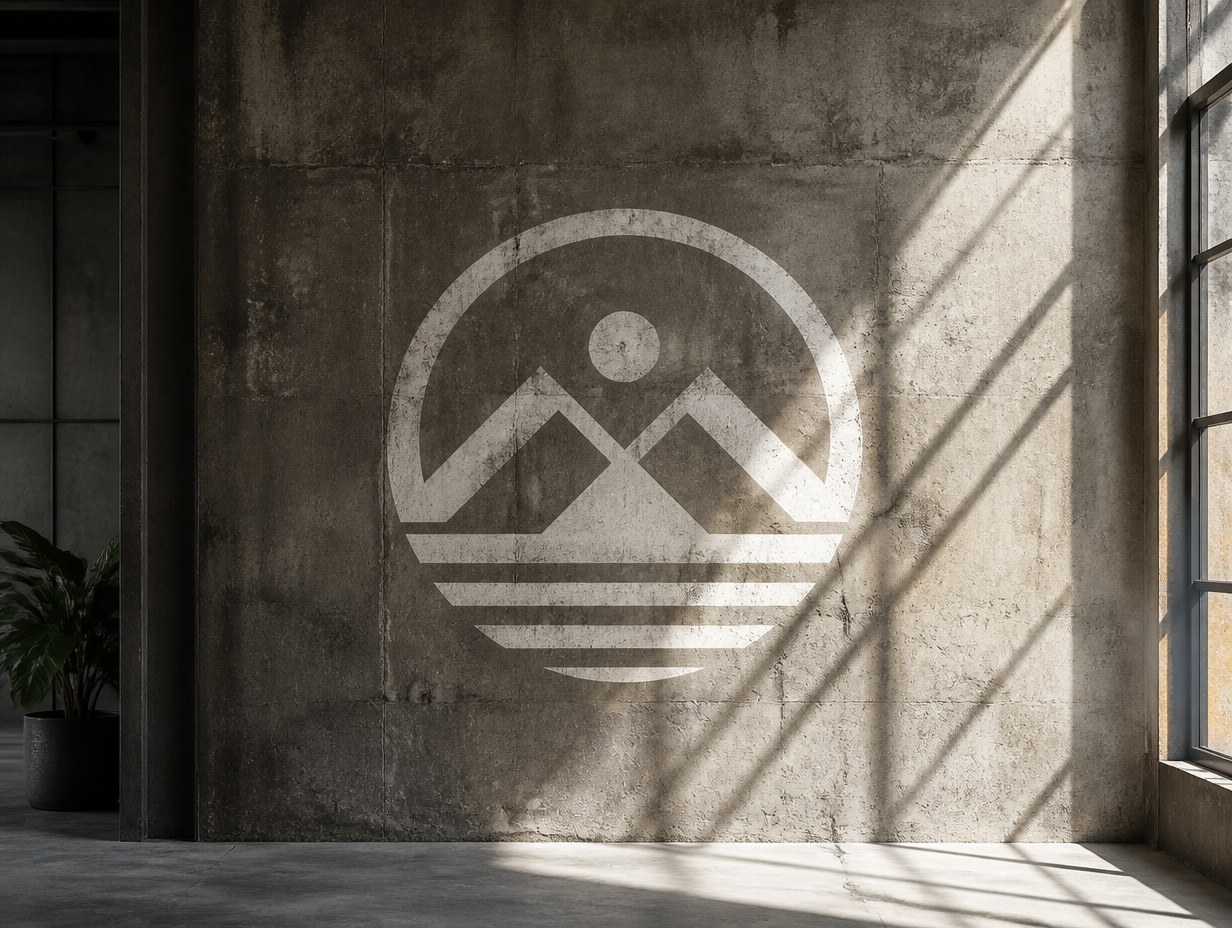 Logo on Concrete mockup example