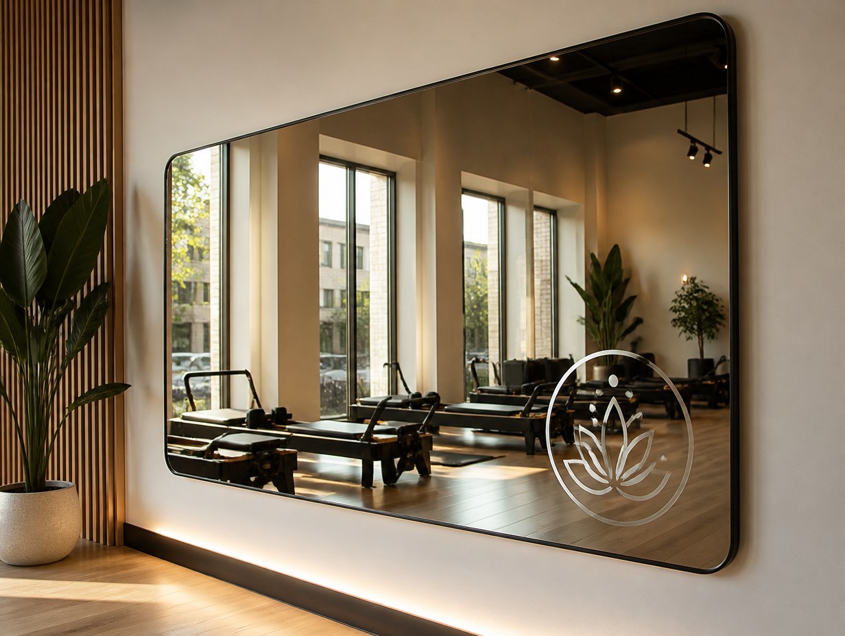 AI-generated logo on mirror mockup sample