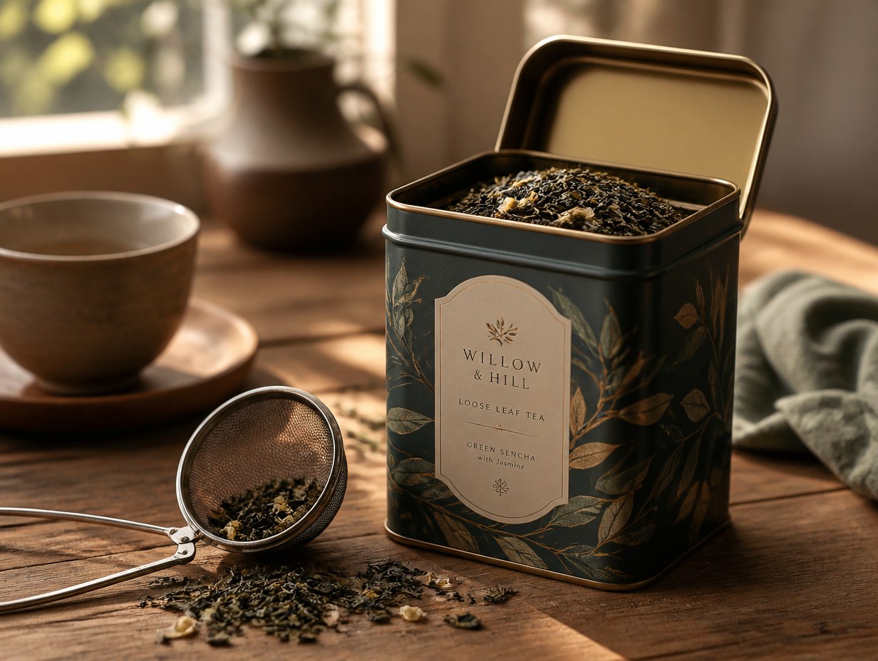 Loose-Leaf Tea Tin mockup example