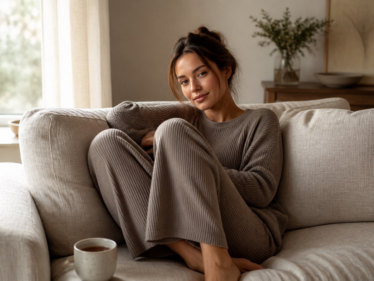 AI-generated loungewear set mockup sample