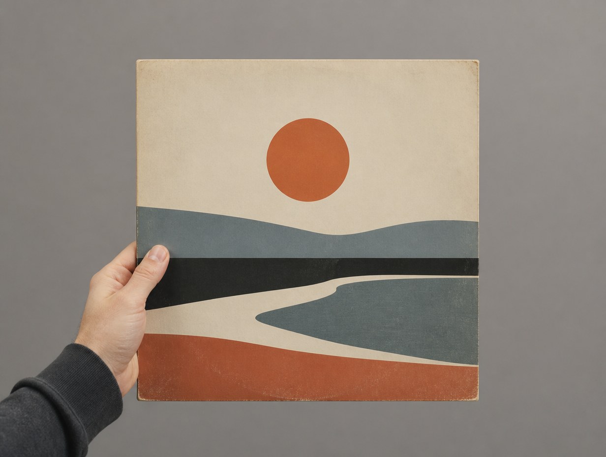 AI-generated lp record cover mockup sample