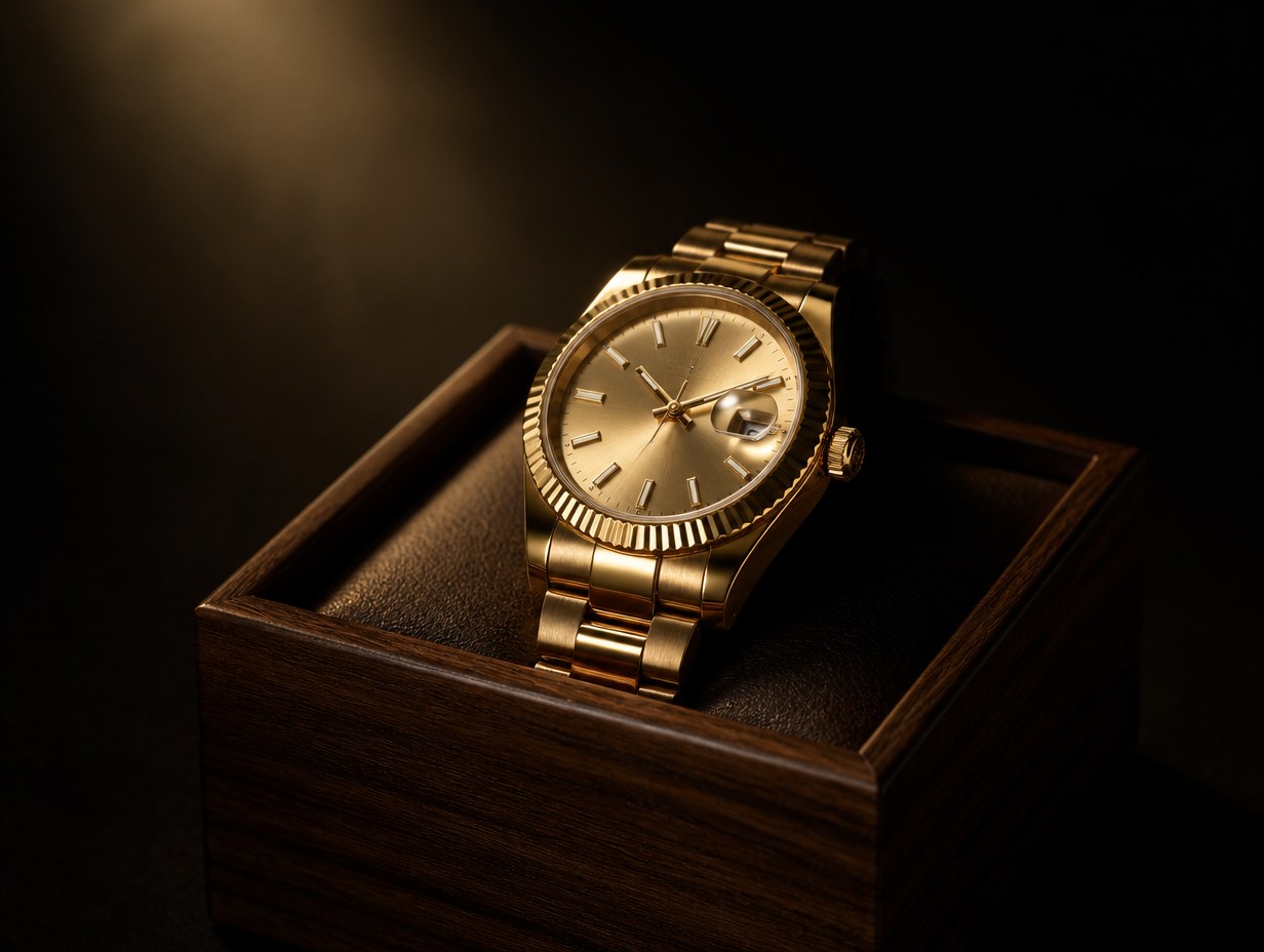 AI-generated luxury watch mockup sample