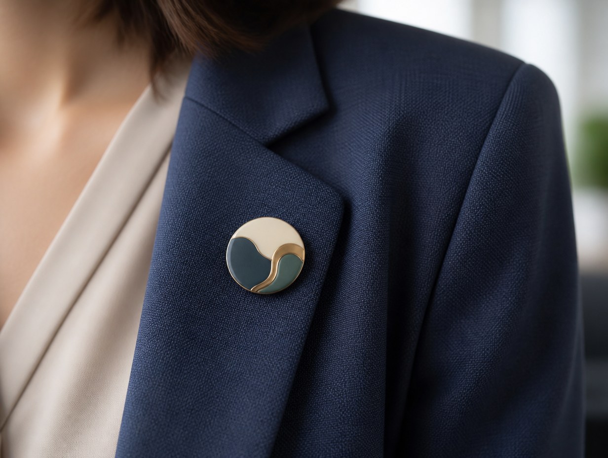 AI-generated magnetic badge mockup sample