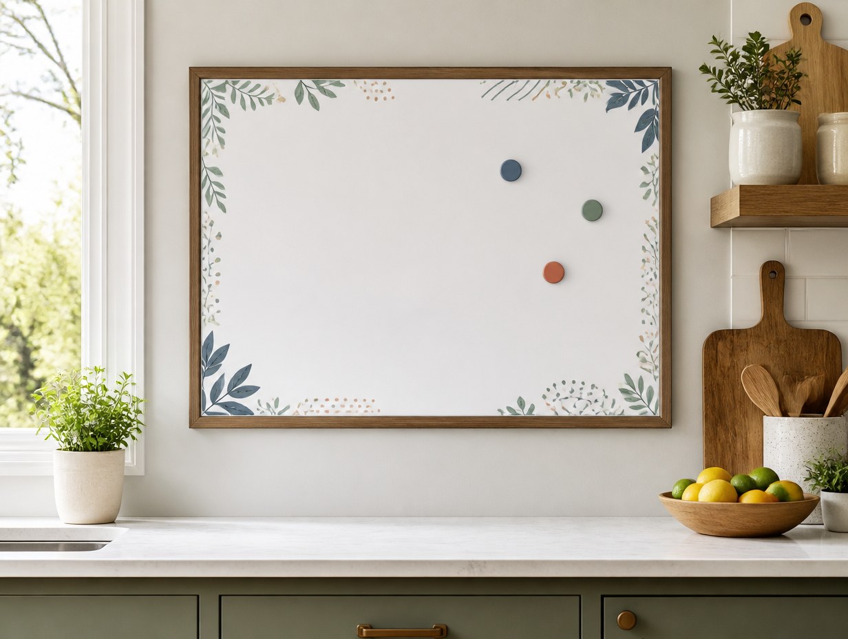 AI-generated magnetic whiteboard mockup sample