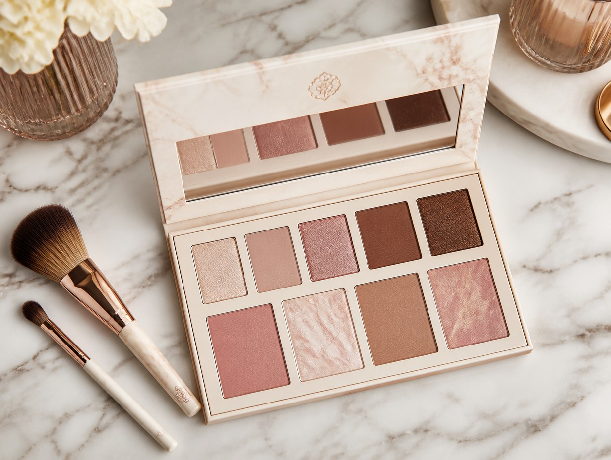 AI-generated makeup palette mockup sample