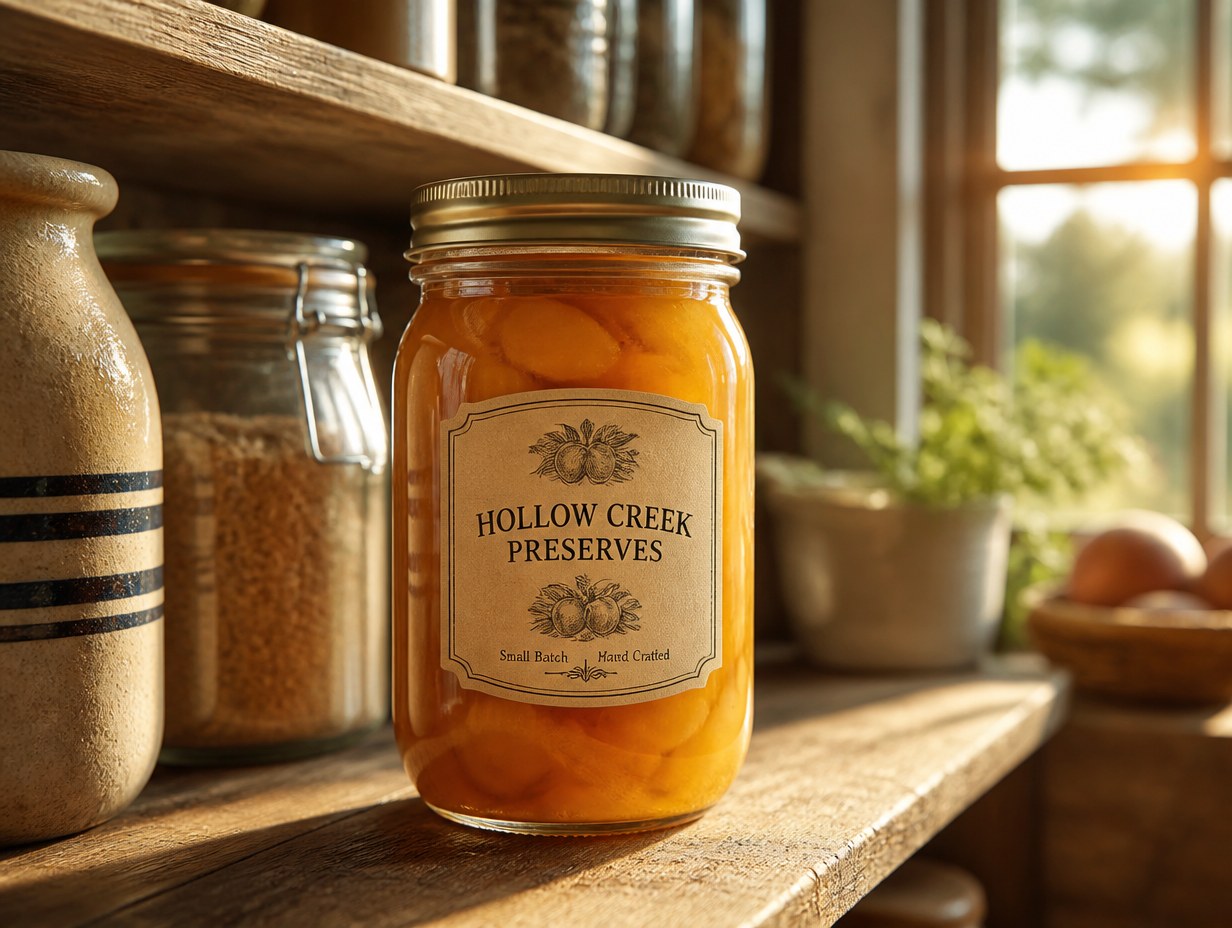 AI-generated mason jar label mockup sample