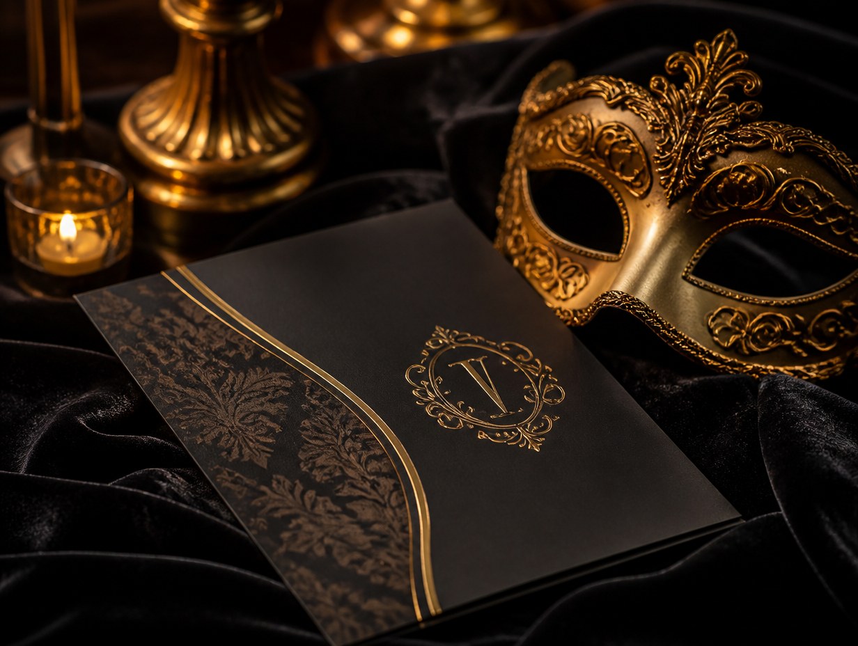 Masquerade Party Invitation mockup example