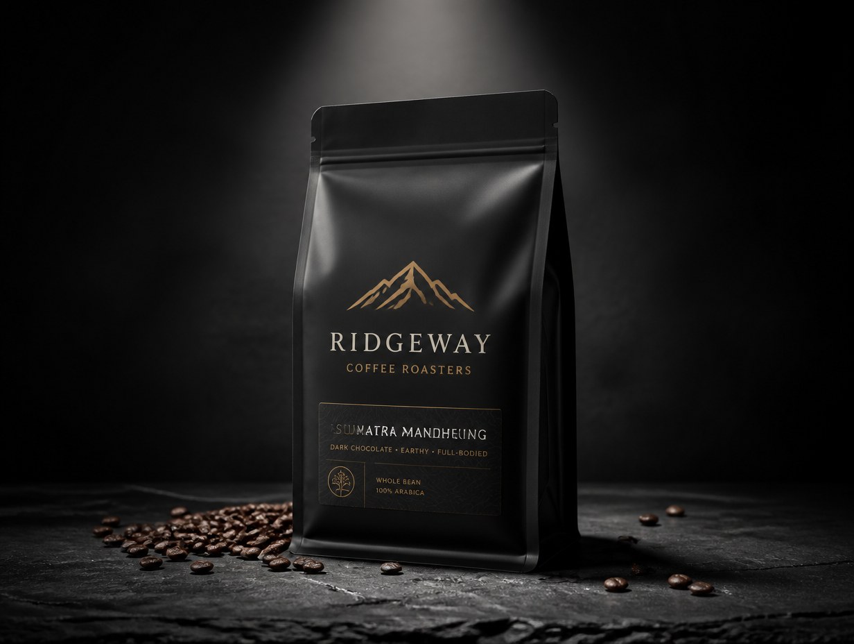 Matte Black Coffee Bag mockup example