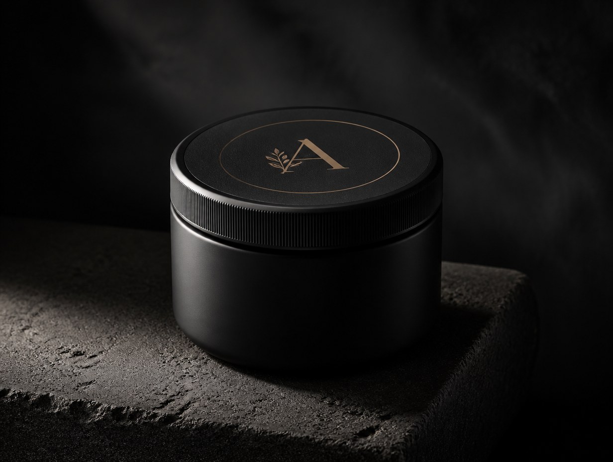 Matte Black Jar mockup example