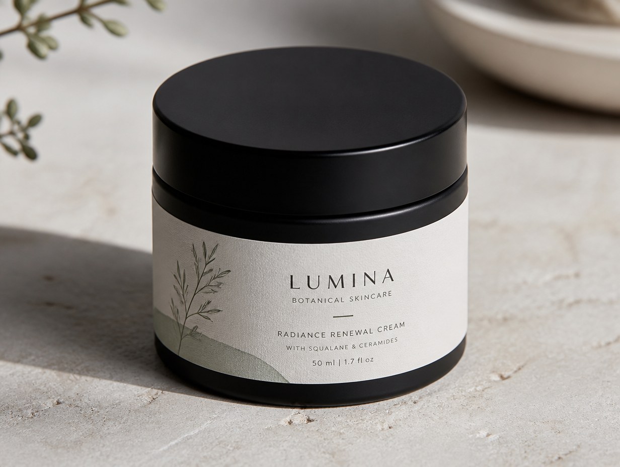 AI-generated matte label mockup sample