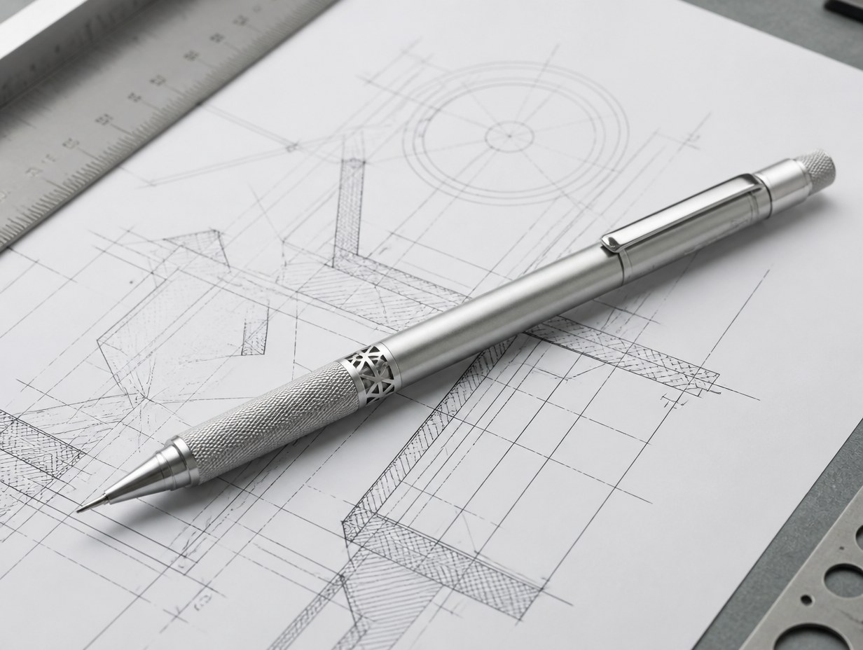 AI-generated mechanical pencil mockup sample