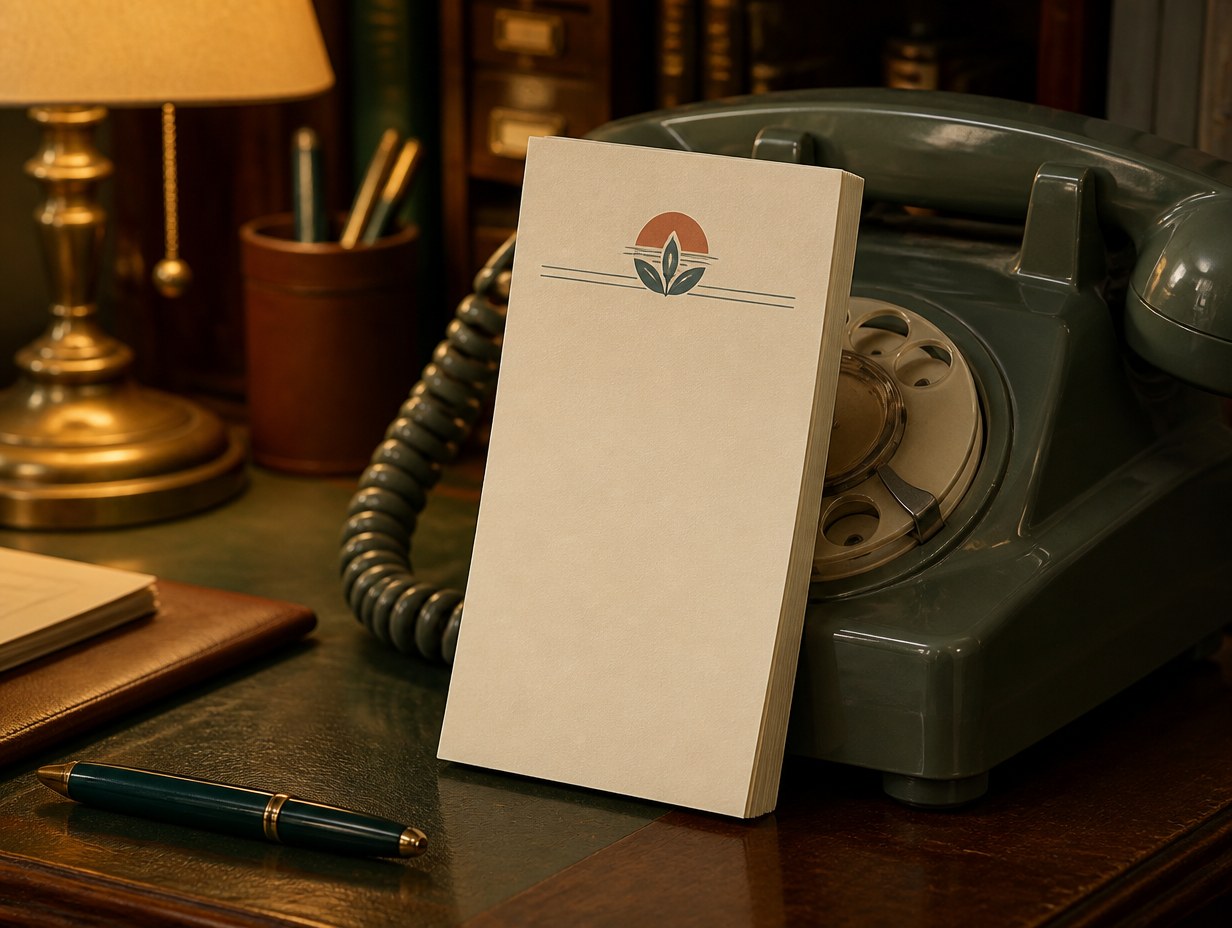 AI-generated memo pad mockup sample