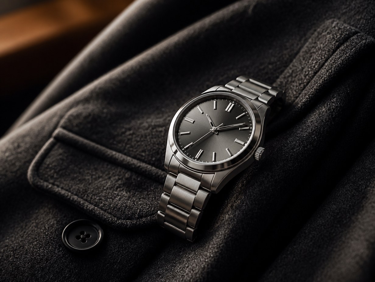 AI-generated mens watch mockup sample