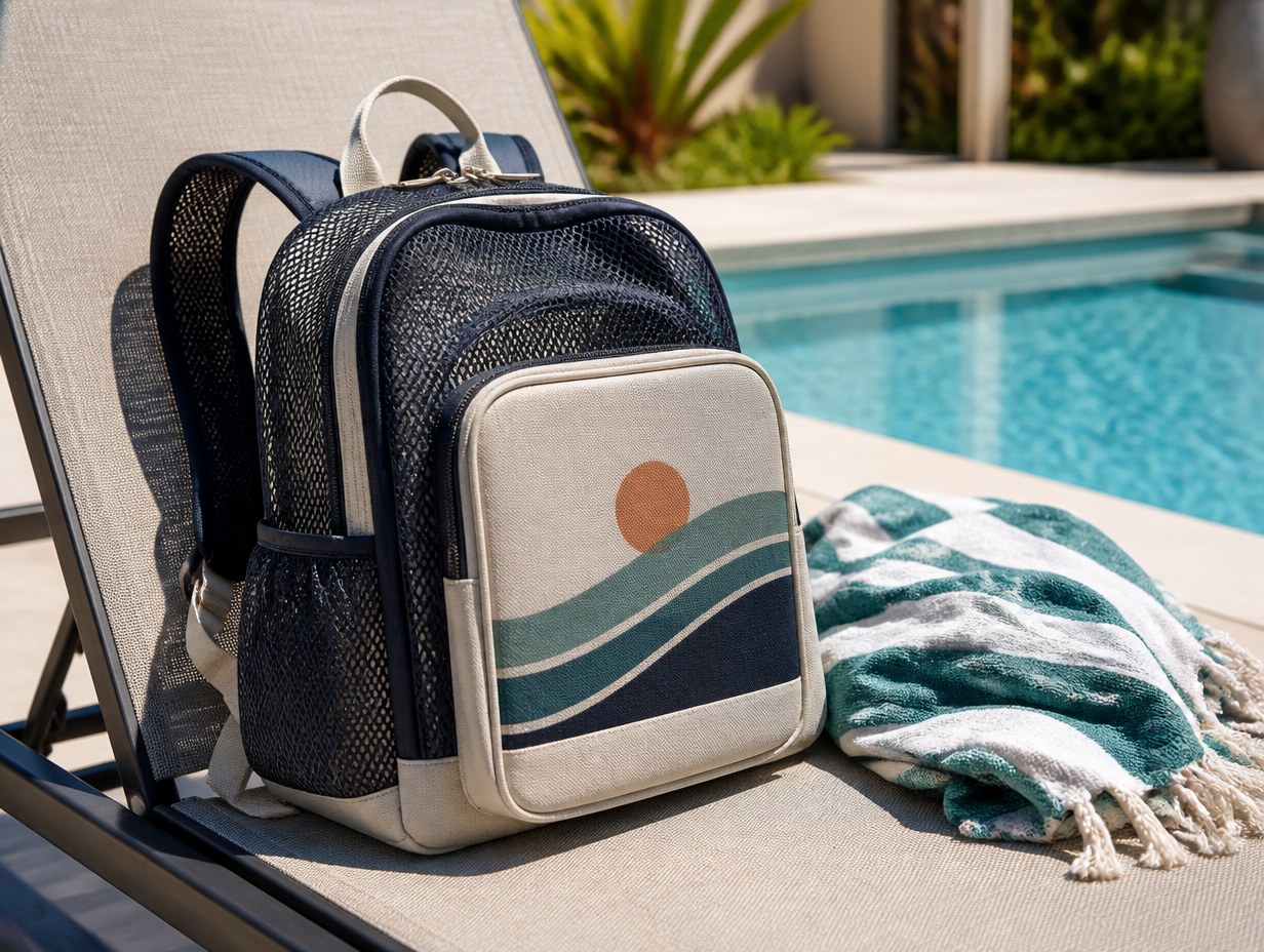 AI-generated mesh backpack mockup sample