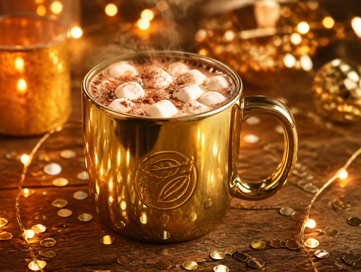 AI-generated metallic mug mockup sample