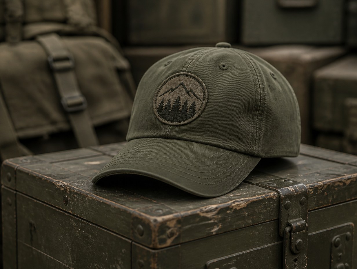 AI-generated military cap mockup sample