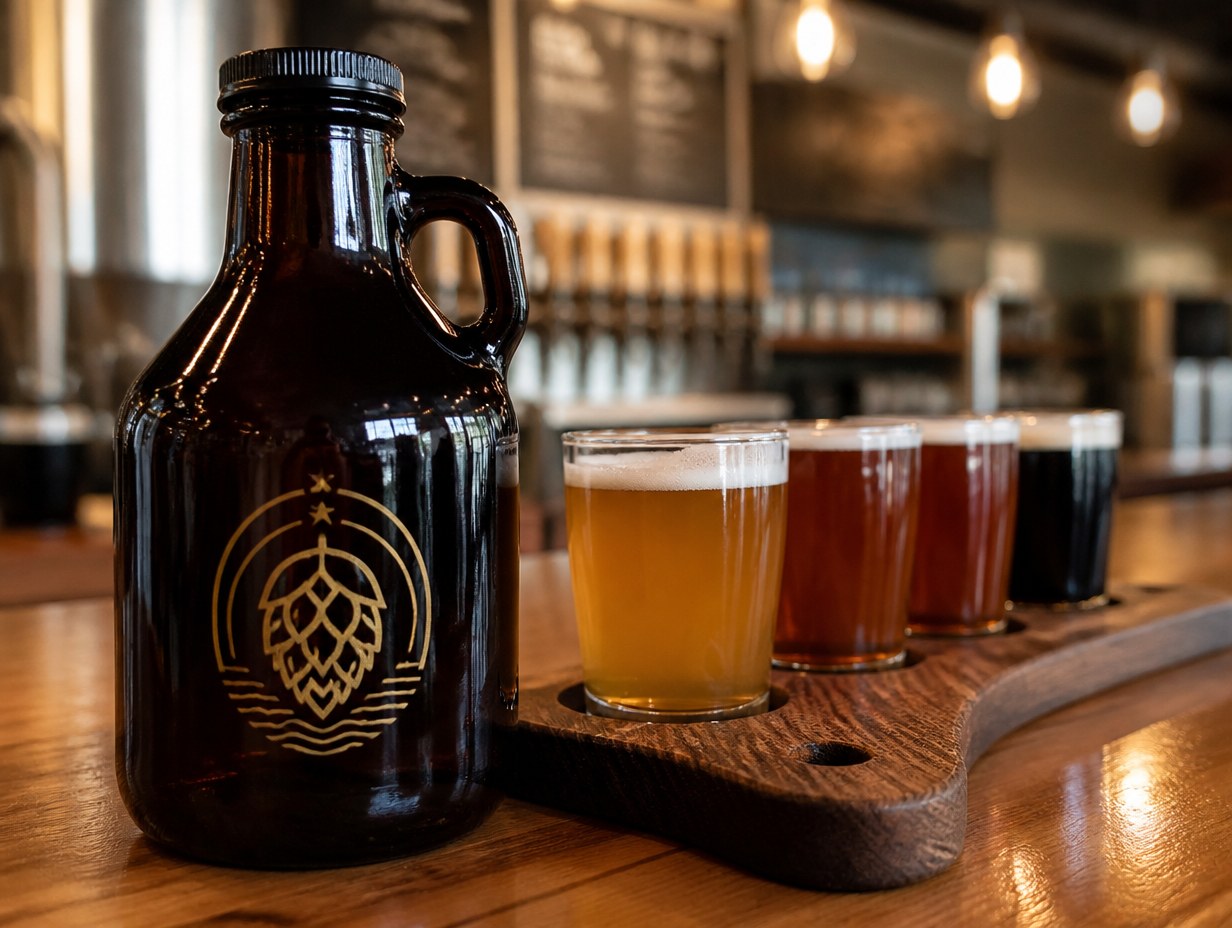 AI-generated mini growler mockup sample