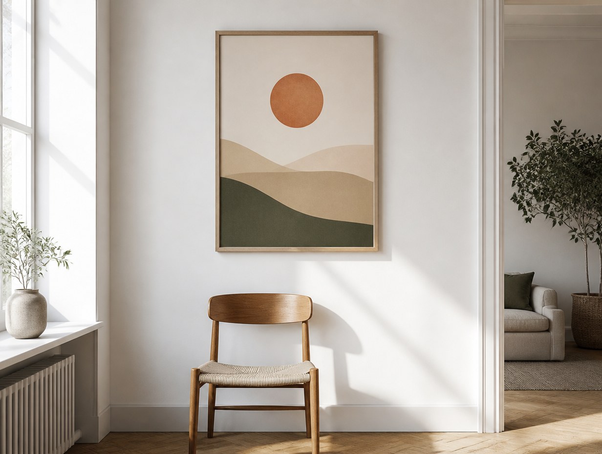 AI-generated minimalist poster mockup sample