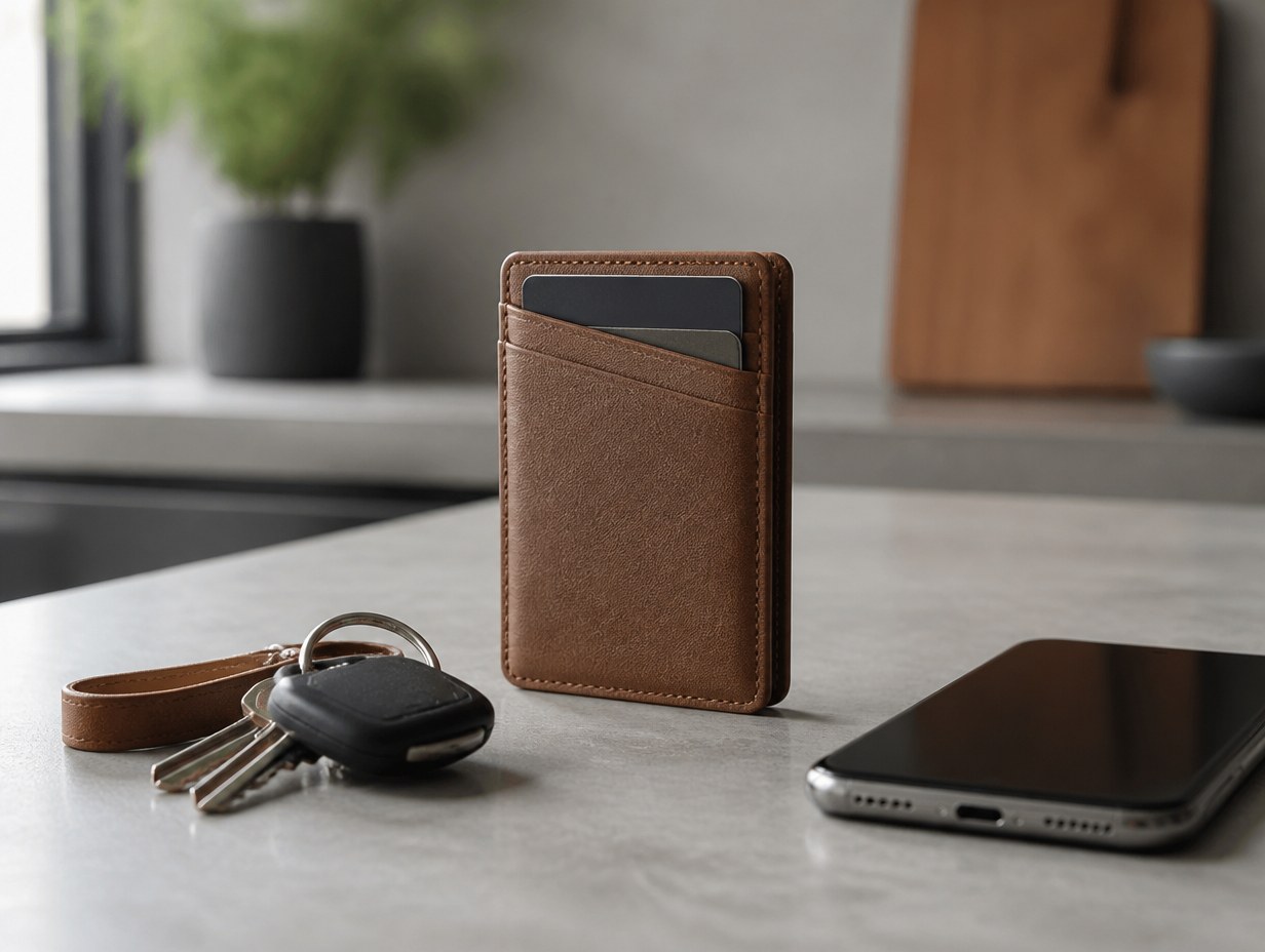 AI-generated minimalist wallet mockup sample