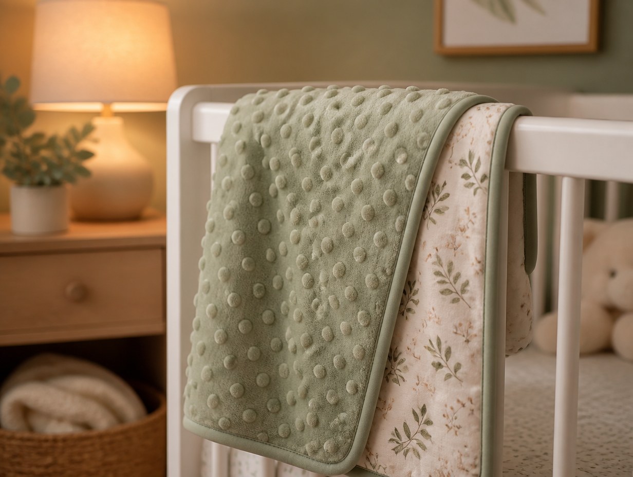 AI-generated minky blanket mockup sample