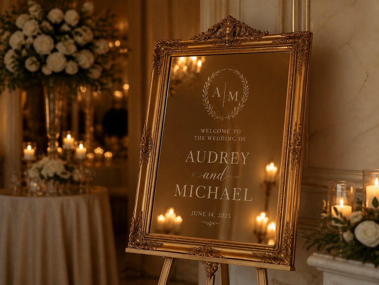 Mirror Wedding Sign mockup example