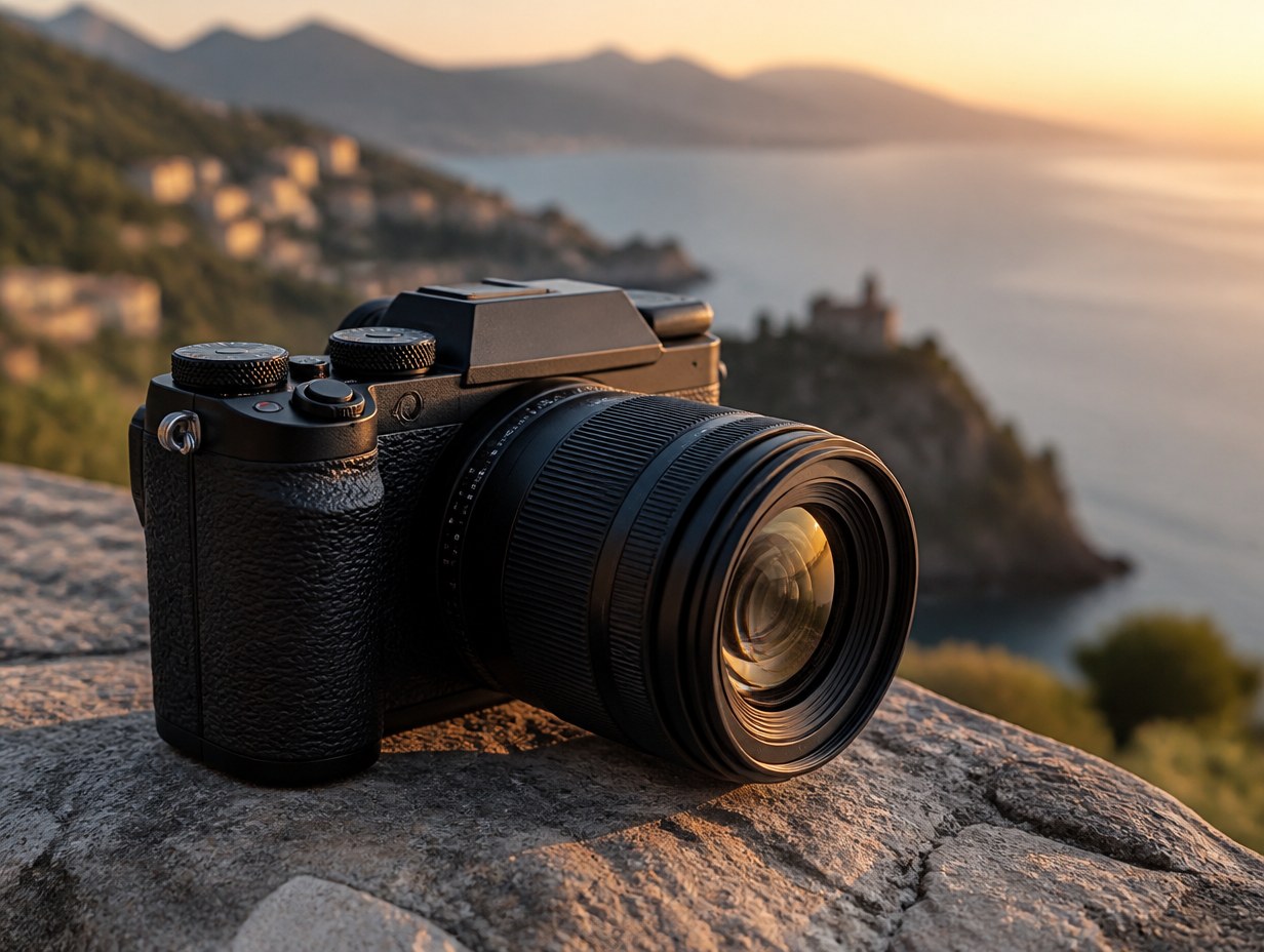 AI-generated mirrorless camera mockup sample