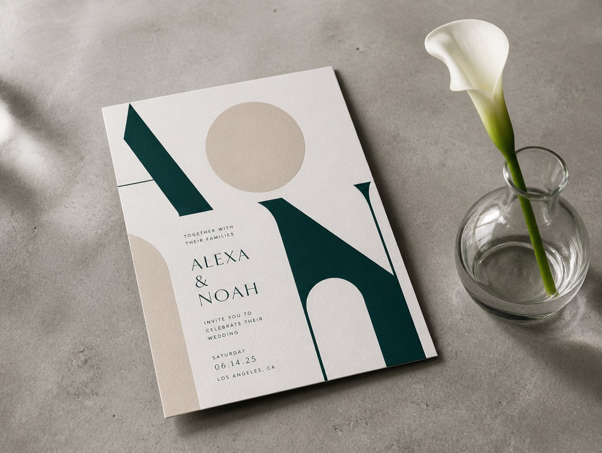 Modern Wedding Invitation mockup example
