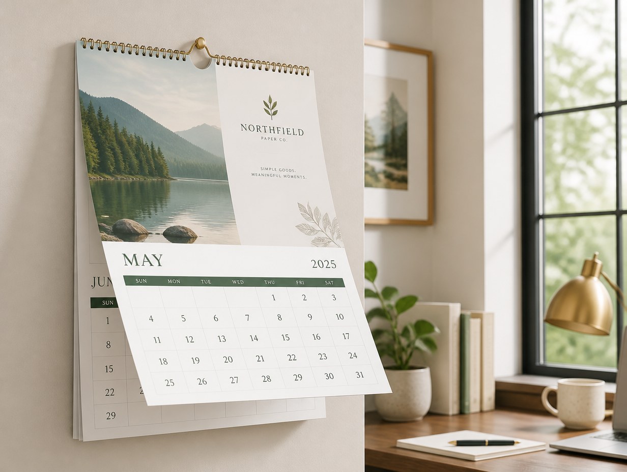 Monthly Wall Calendar mockup example
