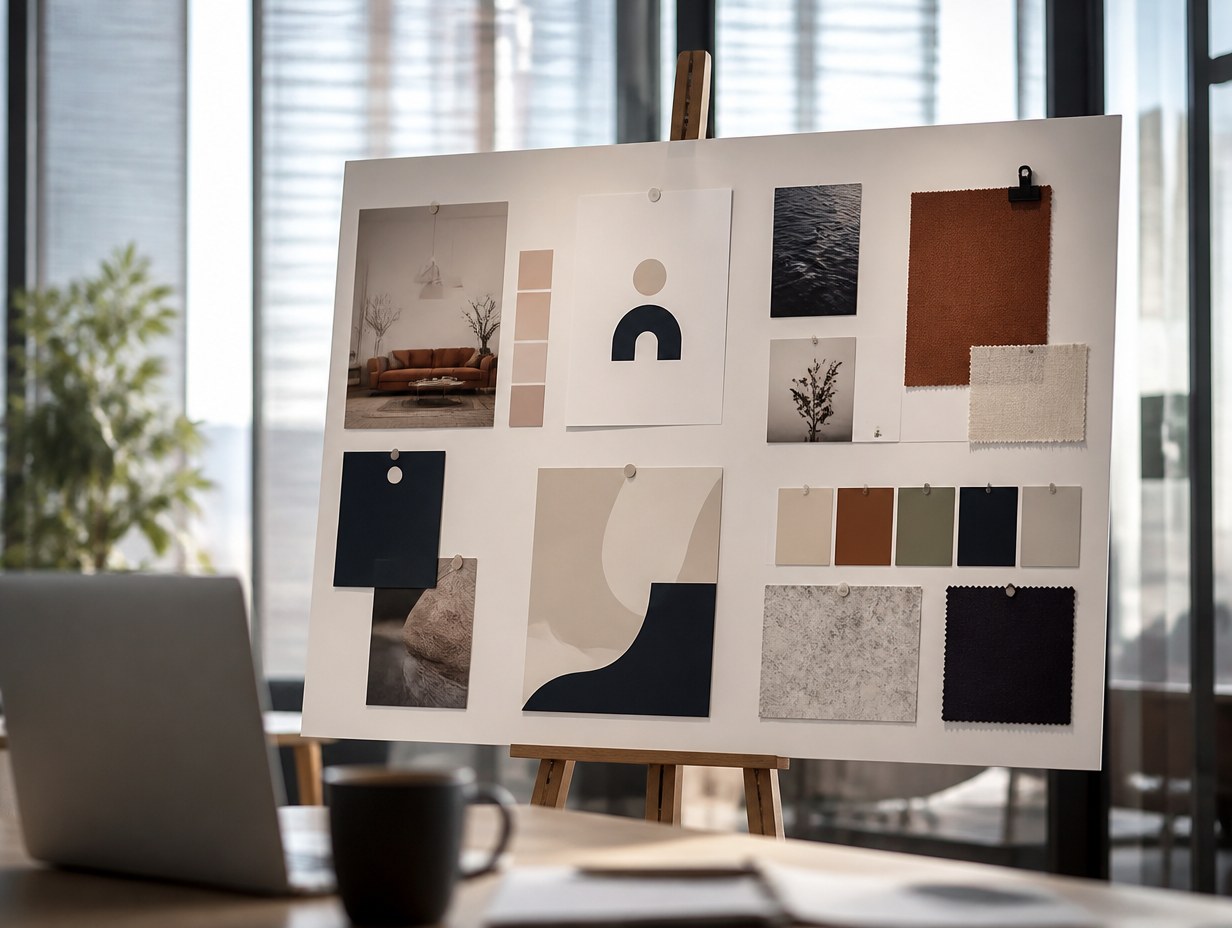 AI-generated mood board presentation mockup sample