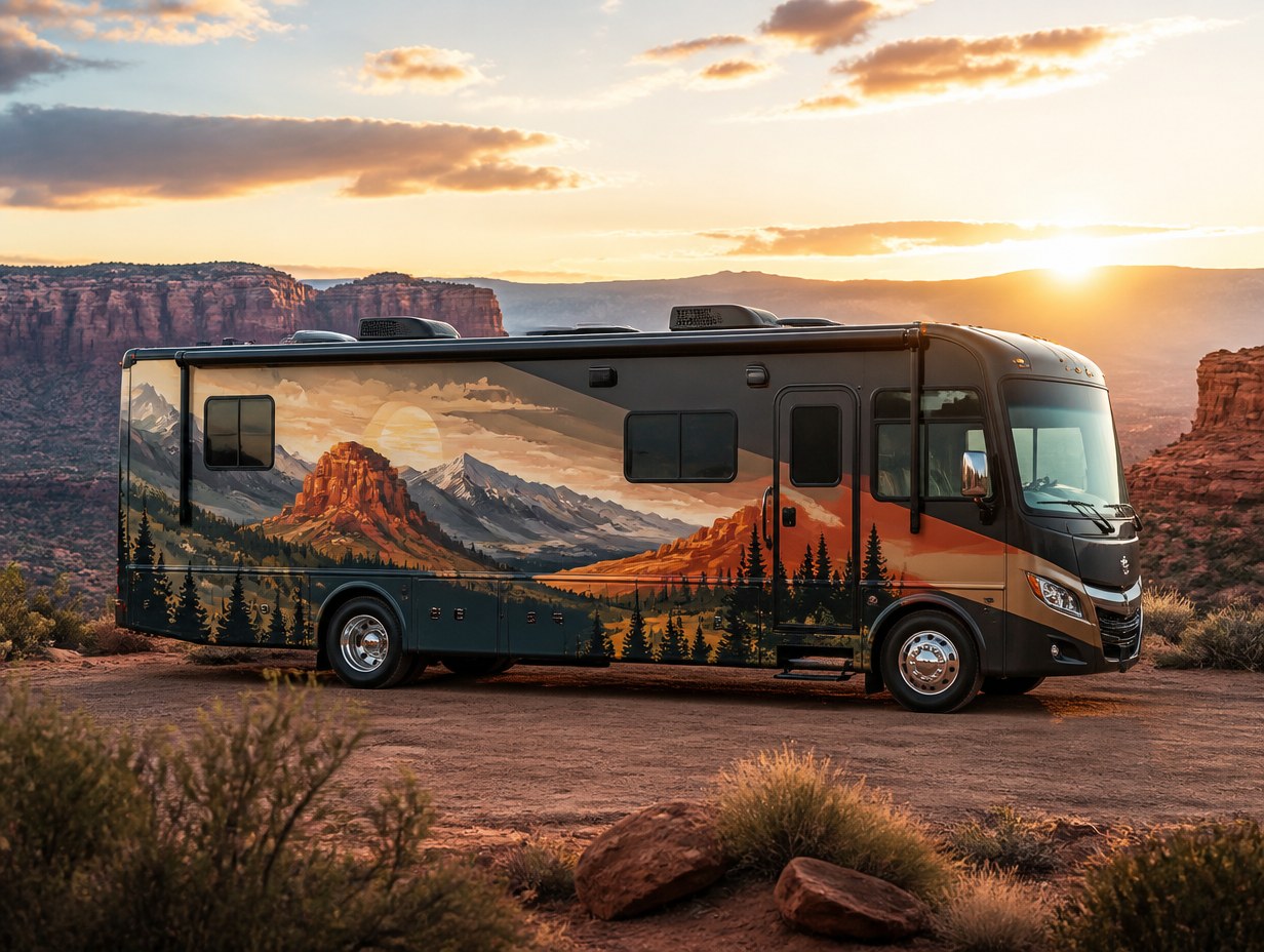 AI-generated motorhome wrap mockup sample