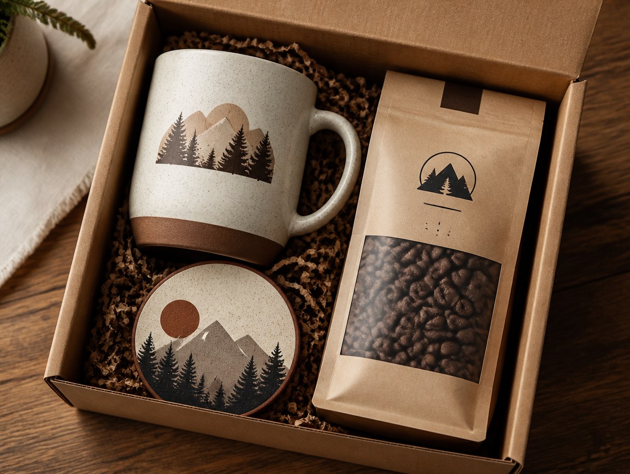 AI-generated mug bundle mockup sample