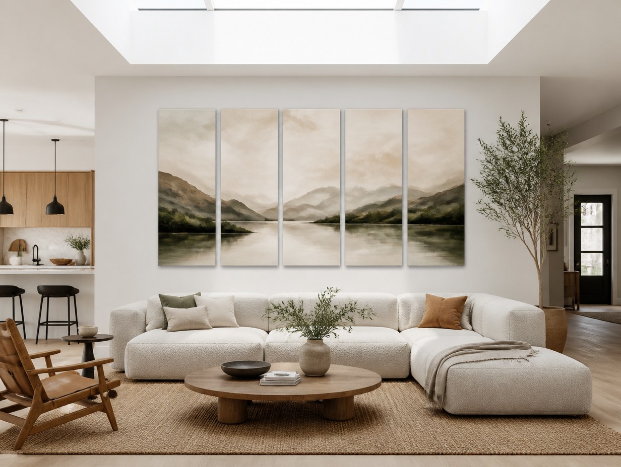 AI-generated multi panel canvas mockup sample