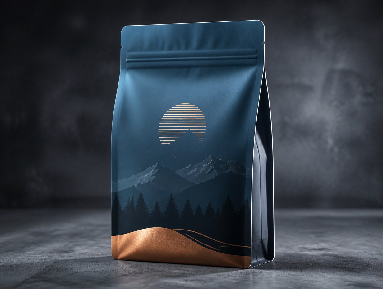 AI-generated mylar bag mockup sample